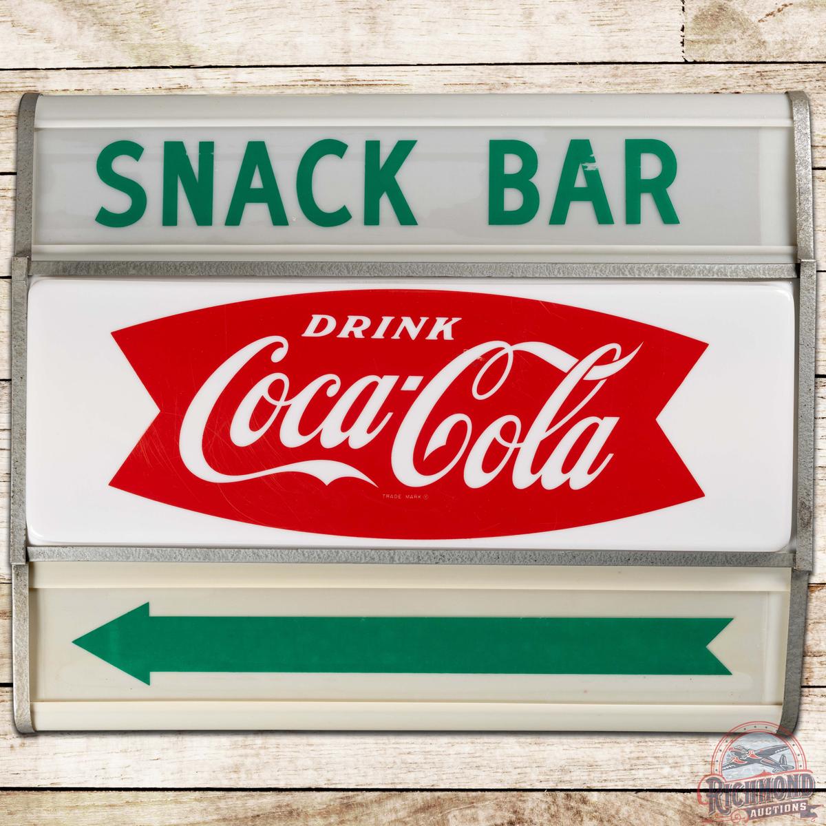 Drink Coca Cola Snack Bar DS Lighted Advertising Sign w/ Arrow