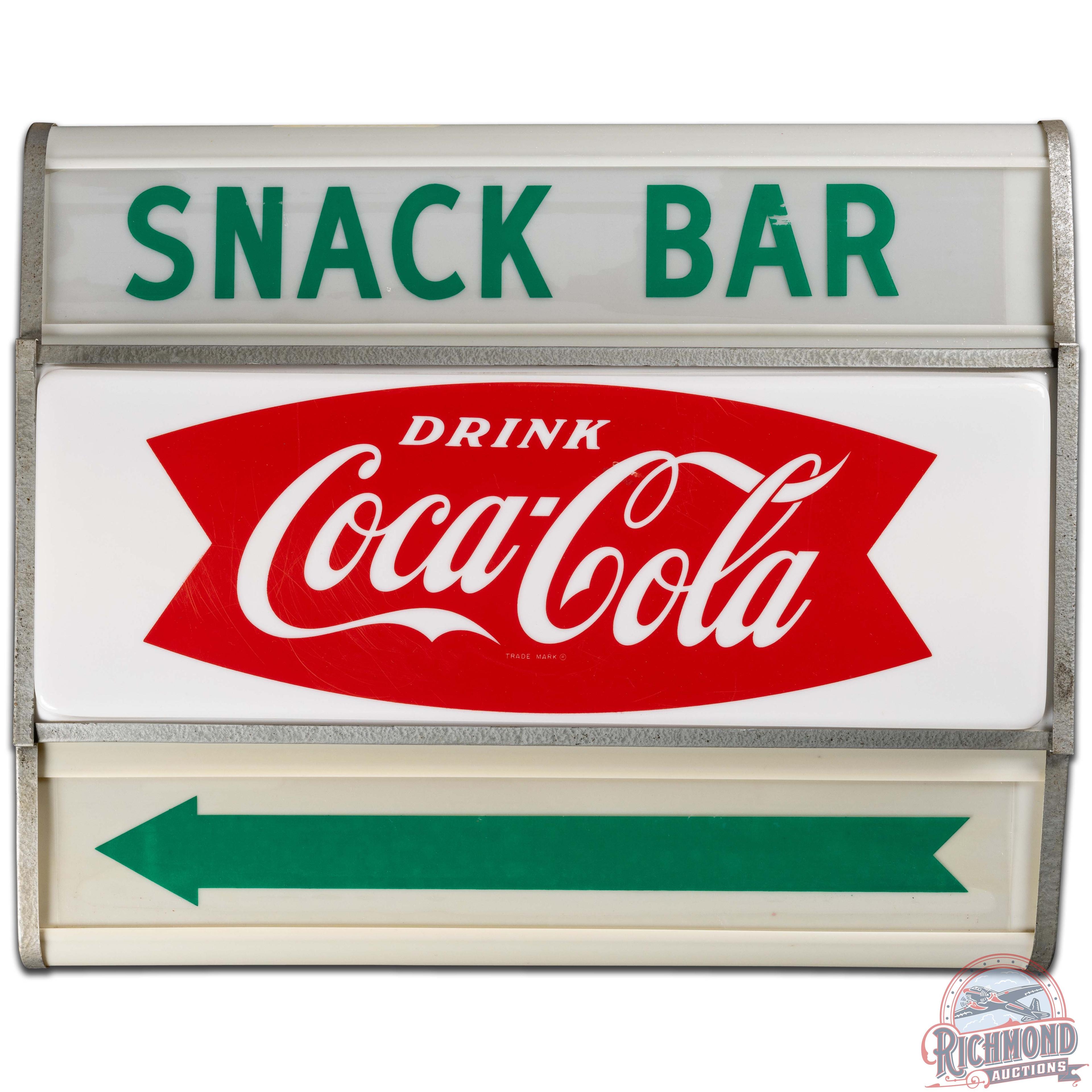 Drink Coca Cola Snack Bar DS Lighted Advertising Sign w/ Arrow