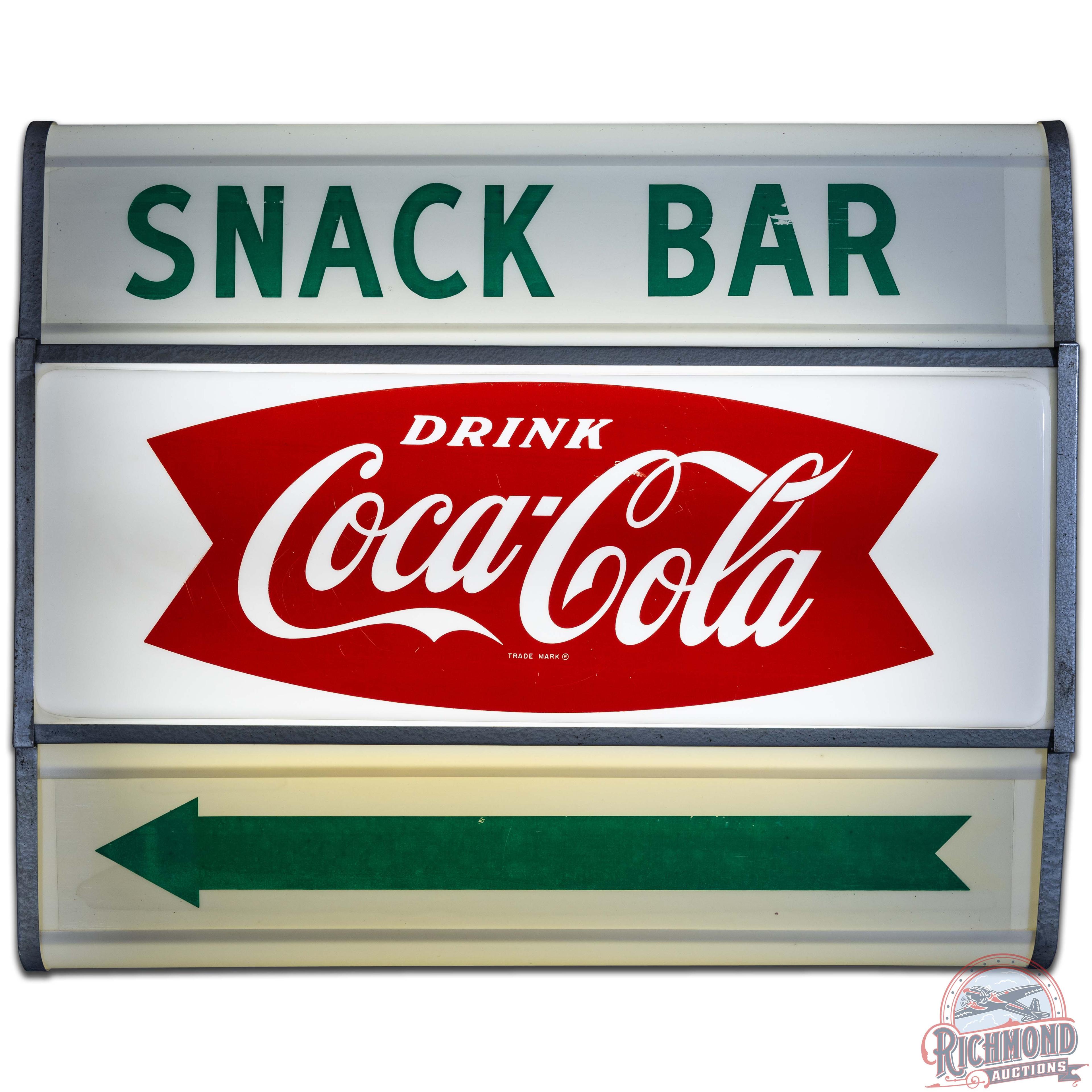 Drink Coca Cola Snack Bar DS Lighted Advertising Sign w/ Arrow