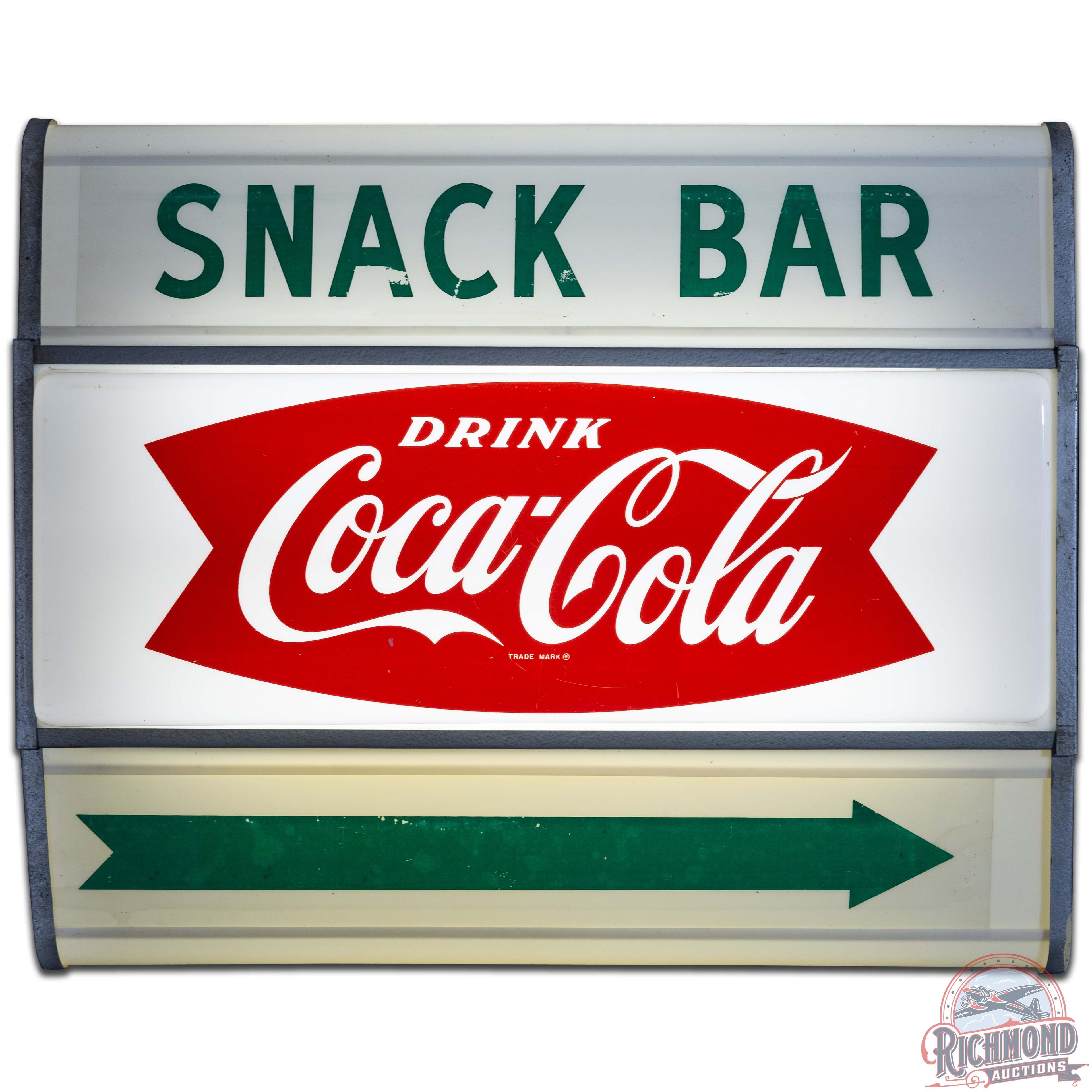 Drink Coca Cola Snack Bar DS Lighted Advertising Sign w/ Arrow