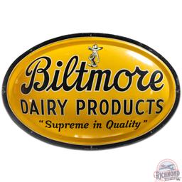 1961 Biltmore Dairy Products "Supreme in Quality" SS Tin Bubble Sign w/ Winky
