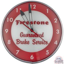 Firestone Brake Service 15" PAM Lighted Advertising Clock