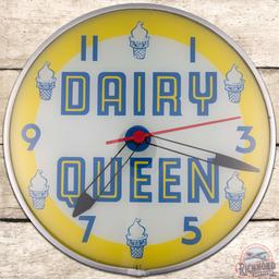 Dairy Queen 15" Lighted Advertising Clock w/ Ice Cream Cones