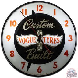 Vogue Custom Built Tyres 15" PAM Advertising Clock w/ Winged Tire