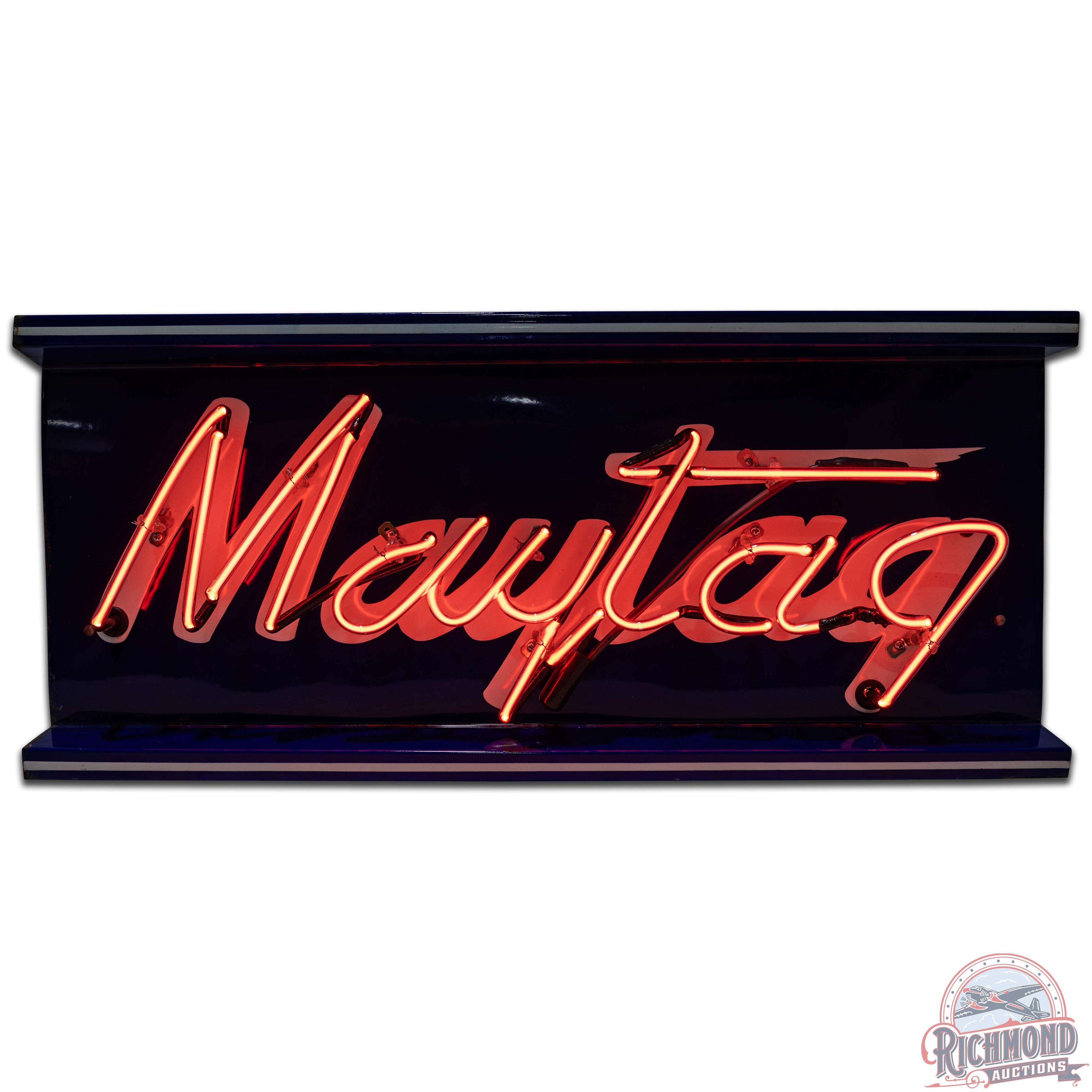 Maytag Counter Top Display SS Porcelain Neon Sign