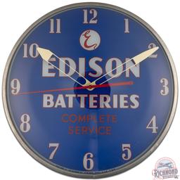 Edison Batteries Complete Service 15" Advertising Clock