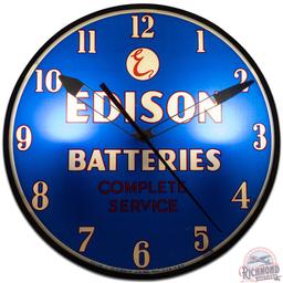 Edison Batteries Complete Service 15" Advertising Clock