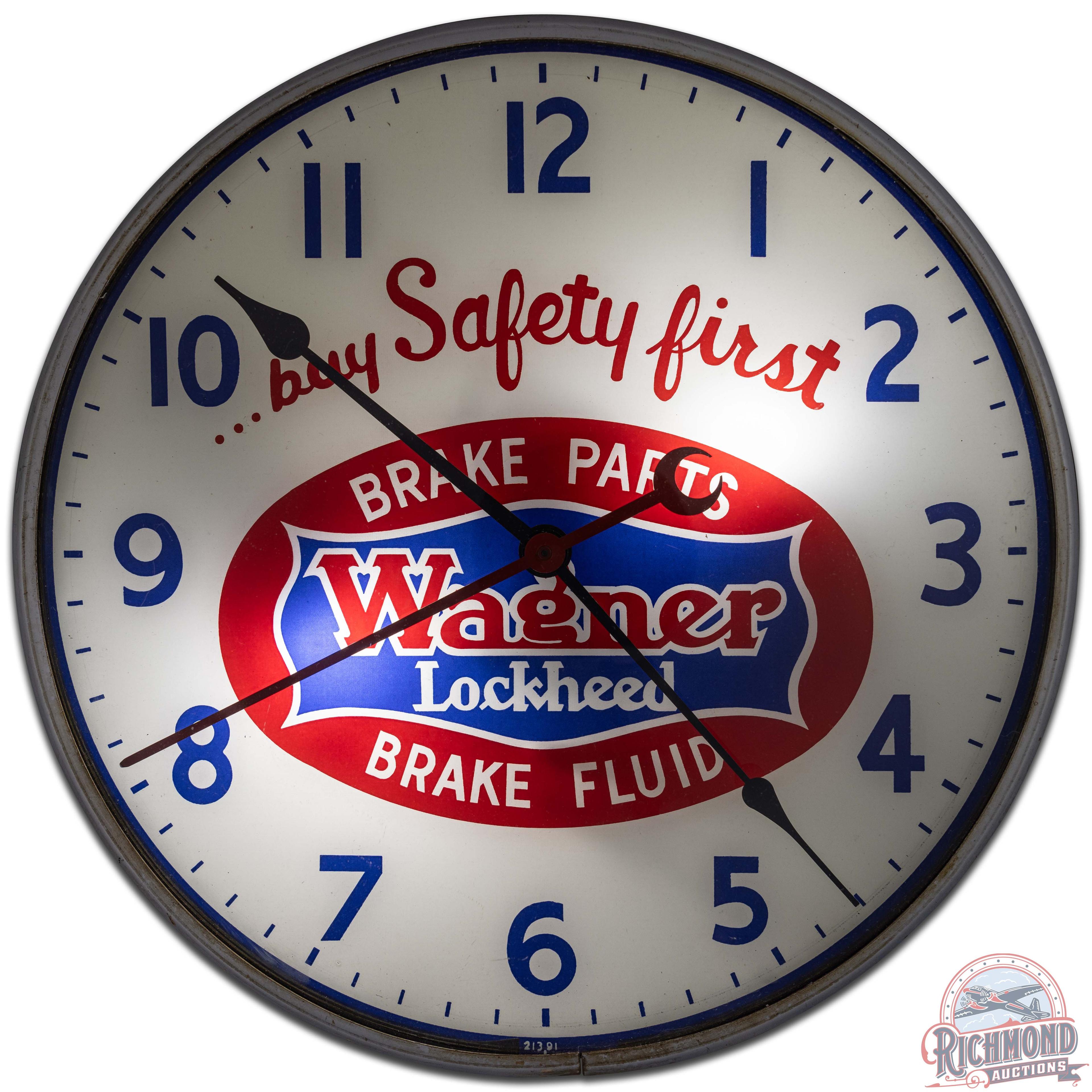 Wagner Lockheed Brakes 15" Deluxe Advertising Clock
