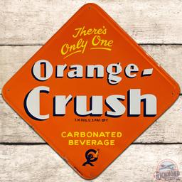 NOS There's Only One Orange Crush Embossed SS Tin Sign w/ Crushy