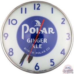 Polar Ginger Ale 15" Telechron Advertising Clock w/ Bear