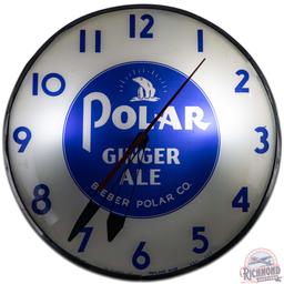 Polar Ginger Ale 15" Telechron Advertising Clock w/ Bear