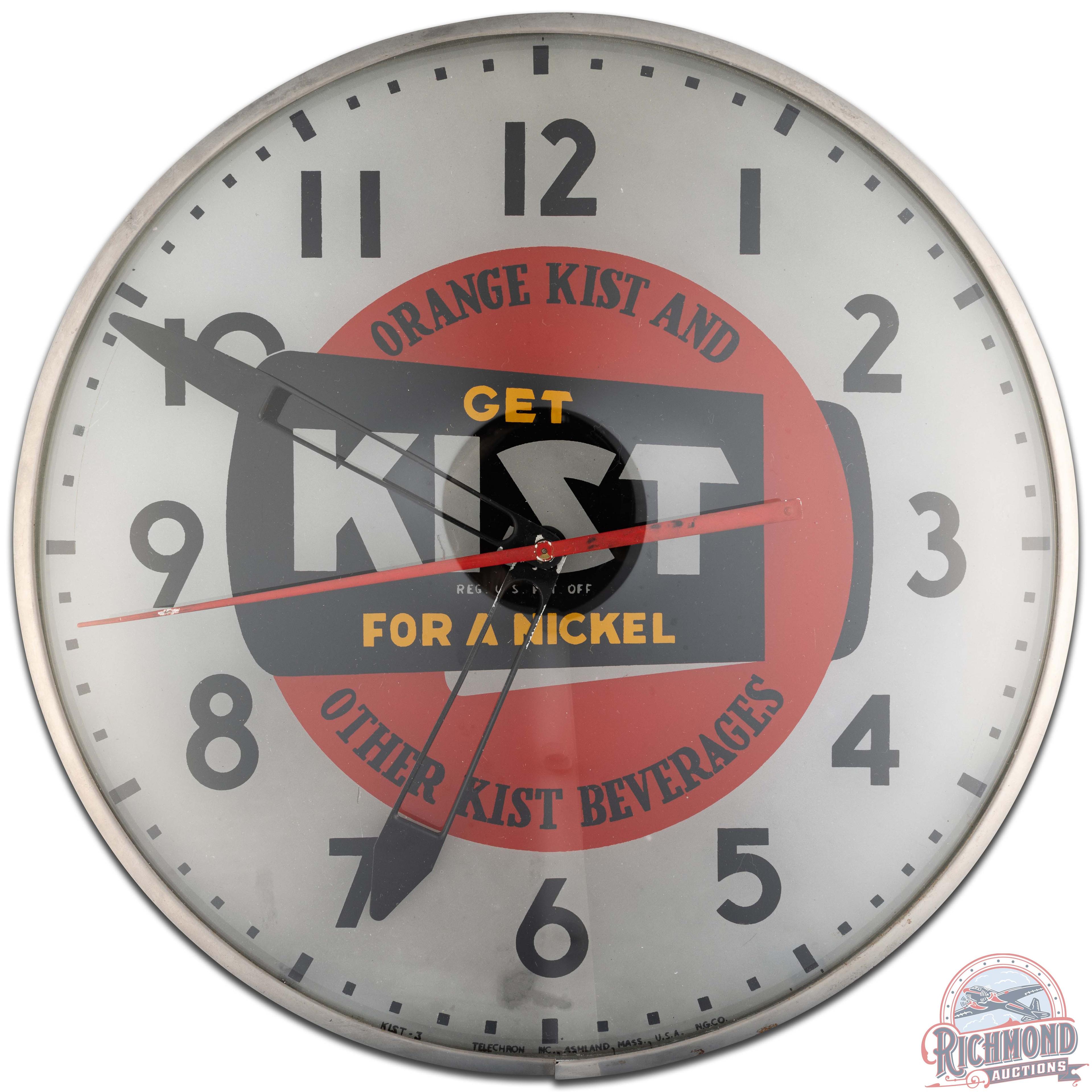 Get Kist for a Nickel 15" Telechron Advertising Clock