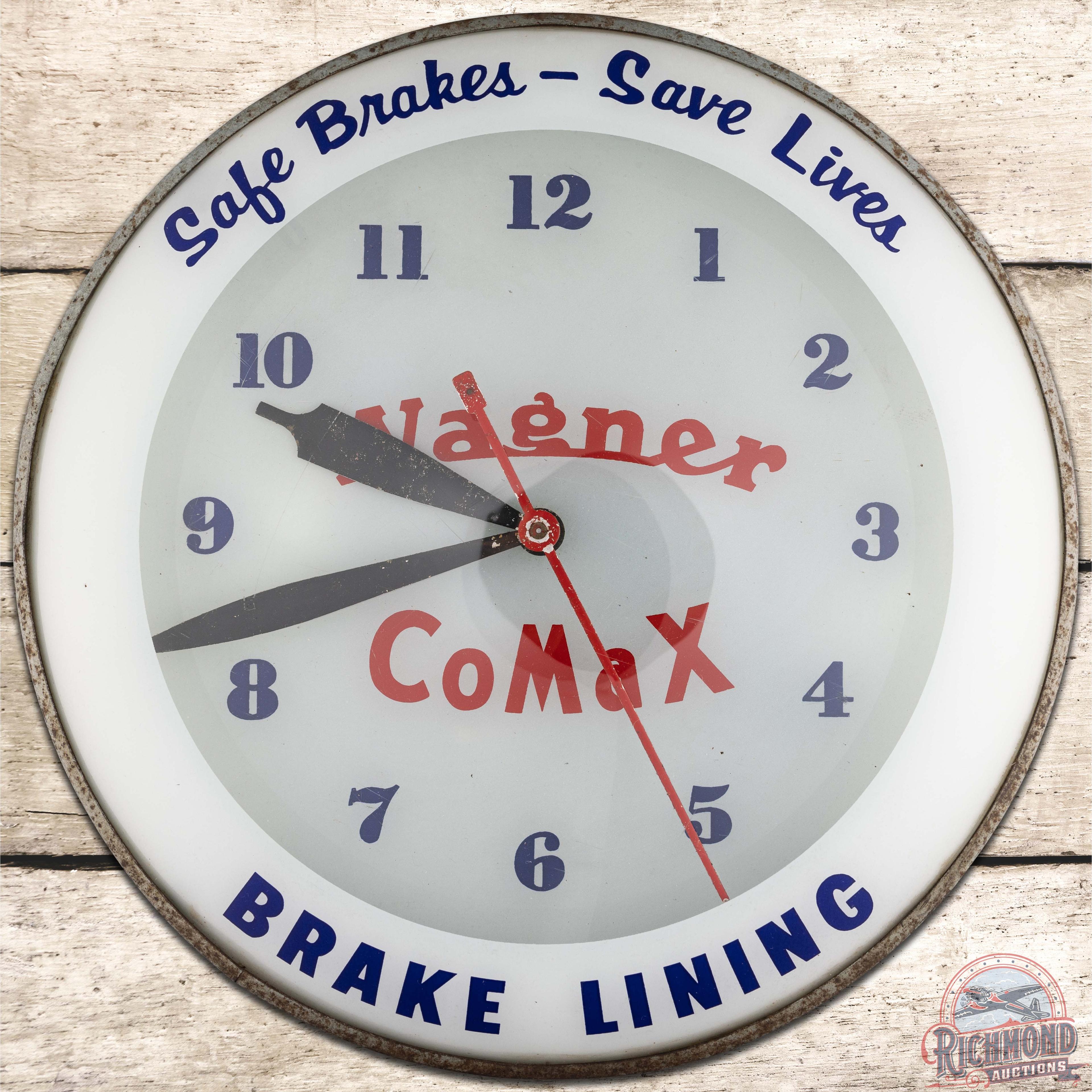 Wagner Comax Brake Lining 14" Bubble Advertising Clock