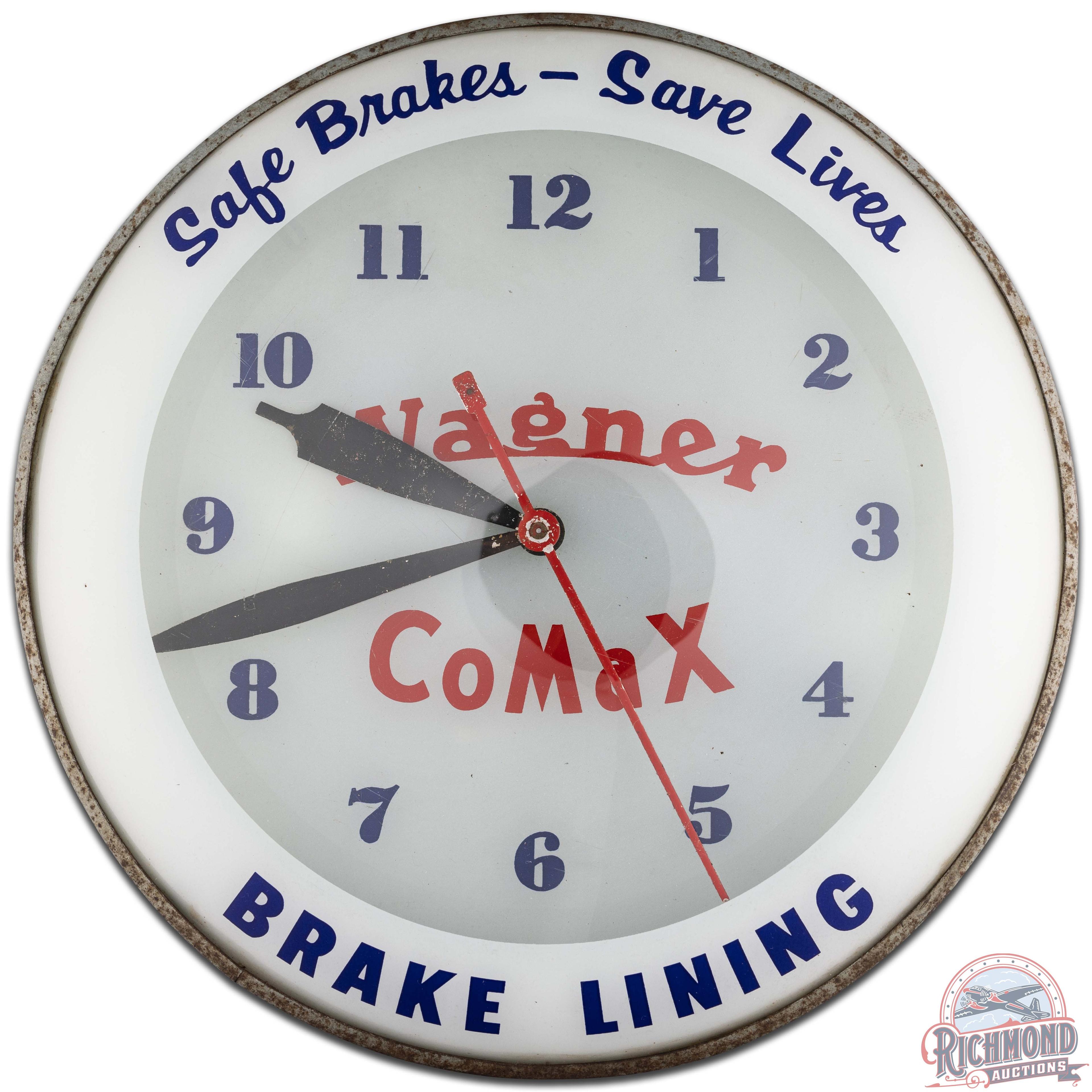 Wagner Comax Brake Lining 14" Bubble Advertising Clock