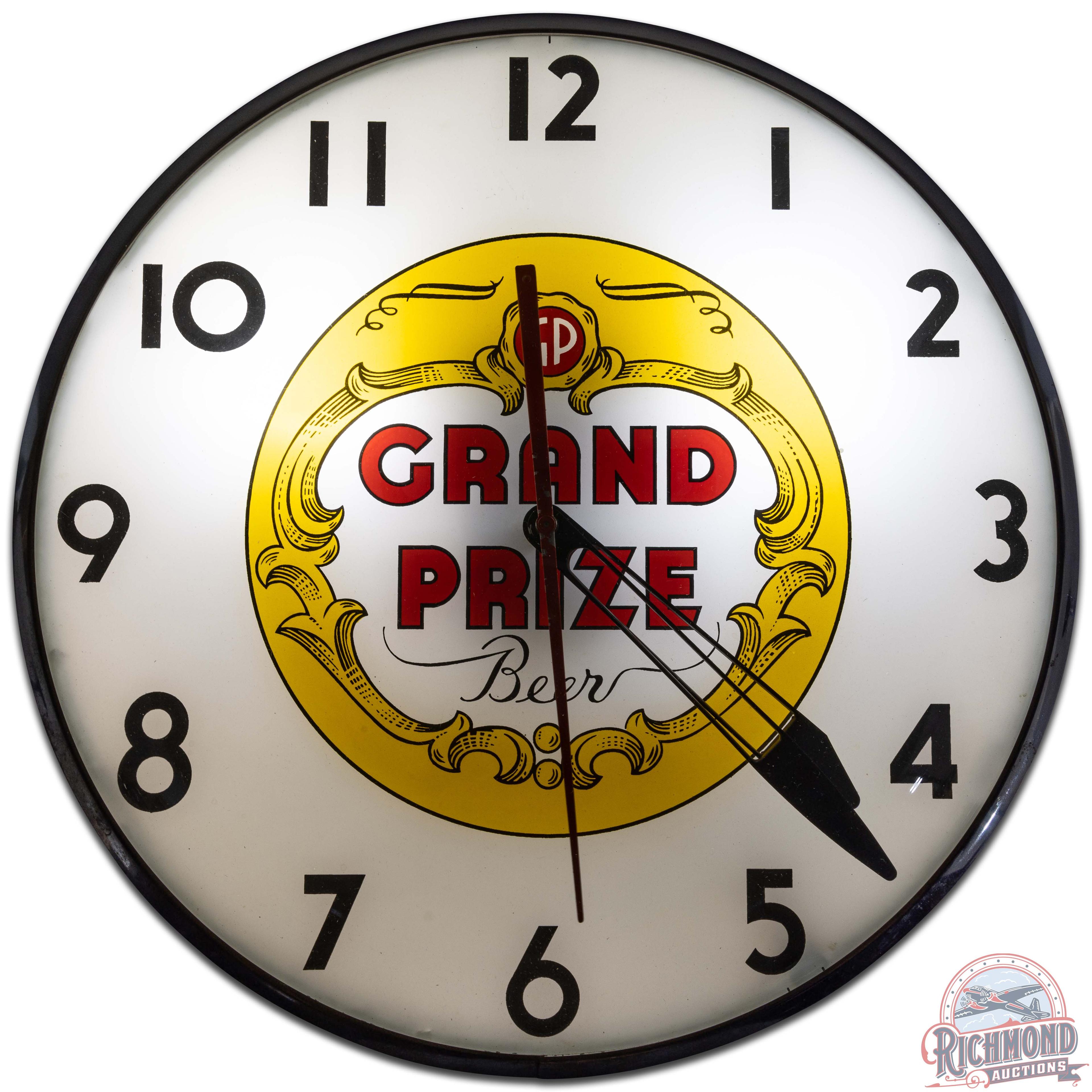 Grand Prize Beer 15" Telechron Advertising Clock w/ Logo