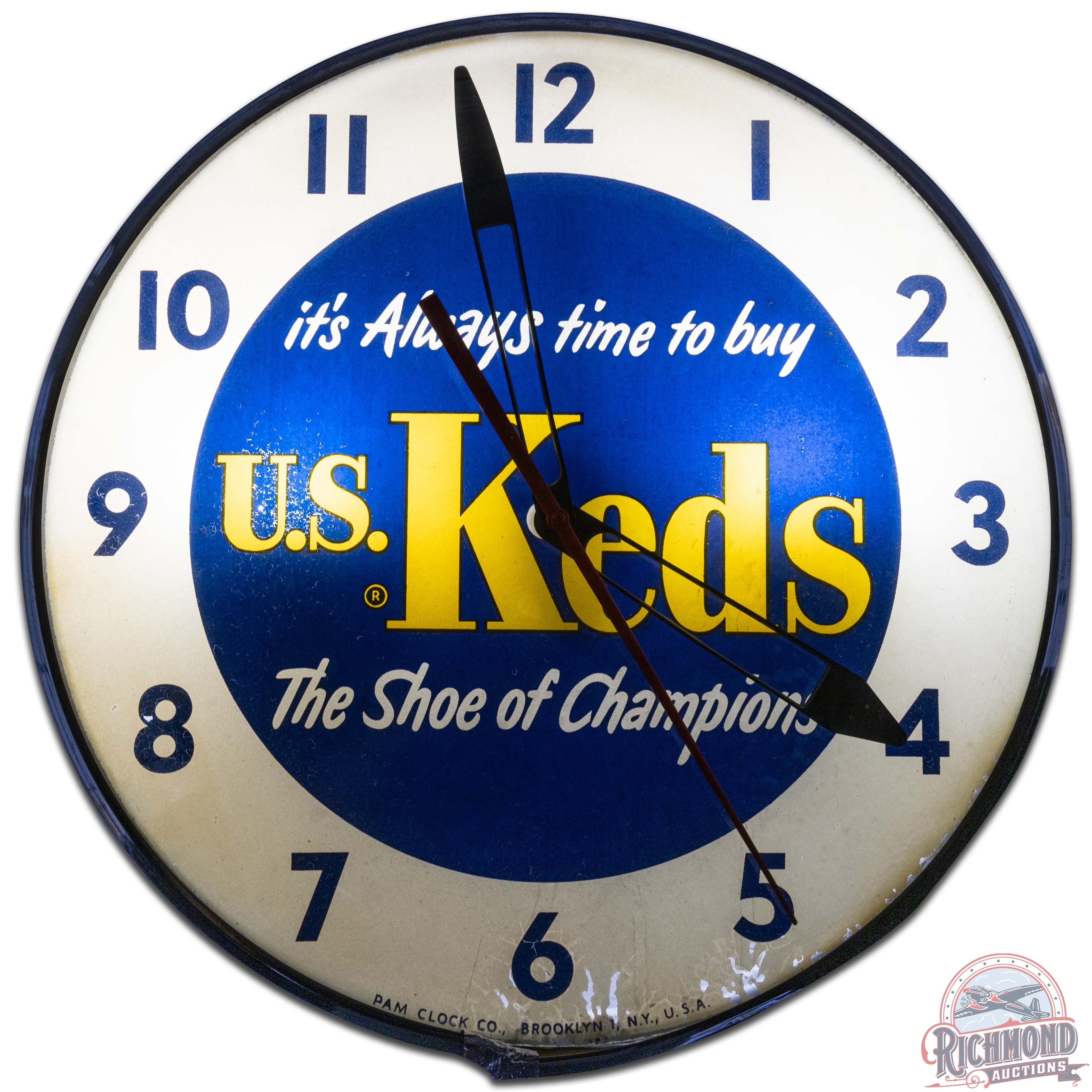 U.S. Keds The Shoe of Champions 15" PAM Advertising Clock