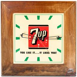 7up You Like it It Likes You Lighted Advertising Clock