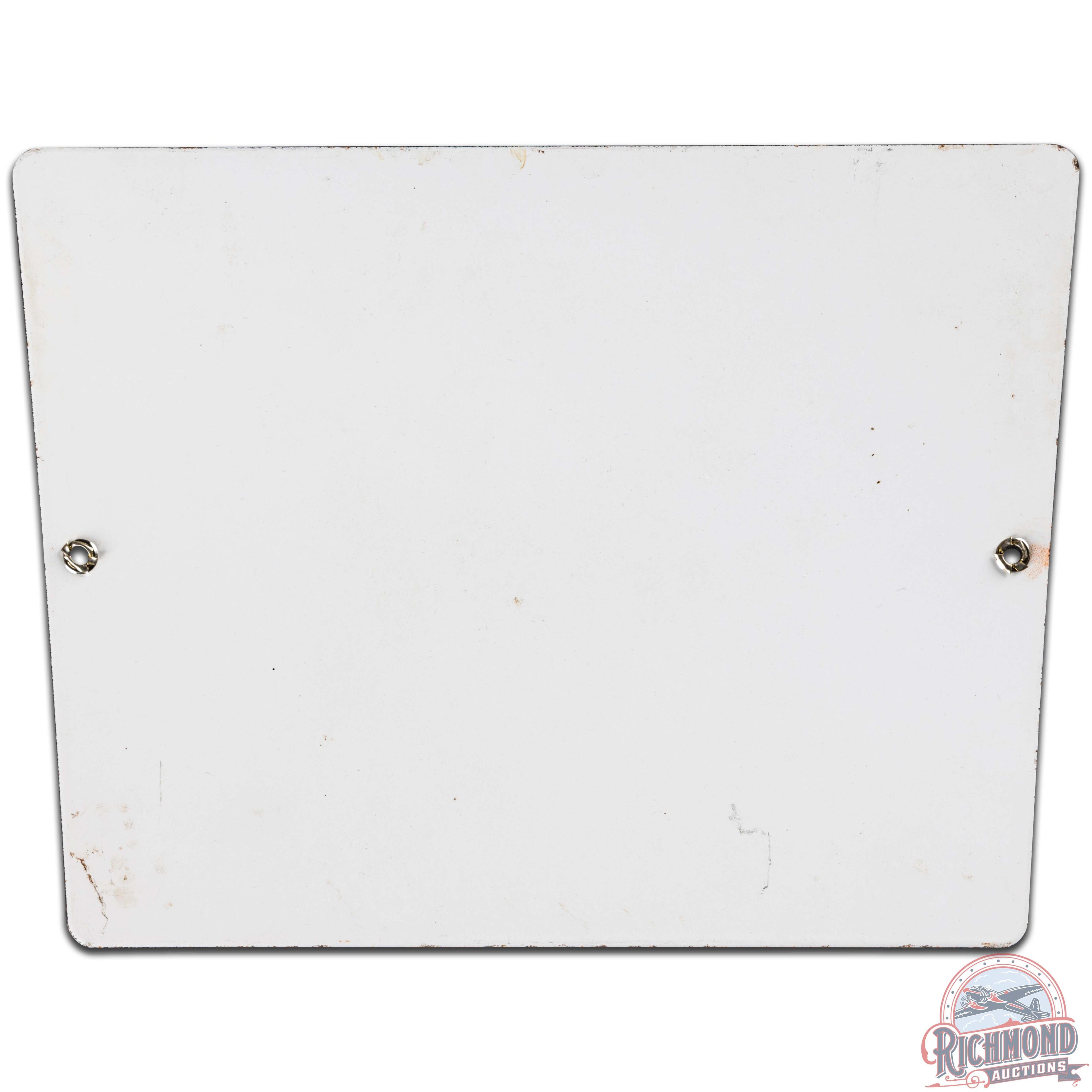 Gulf Marine White SS Porcelain Gas Pump Plate Sign w/ Logo