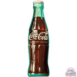 Coca Cola Die Cut 6' Convex SS Tin Bottle Sign