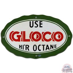 Use Gloco Hi'R Octane SS Porcelain Gas Pump Plate Sign