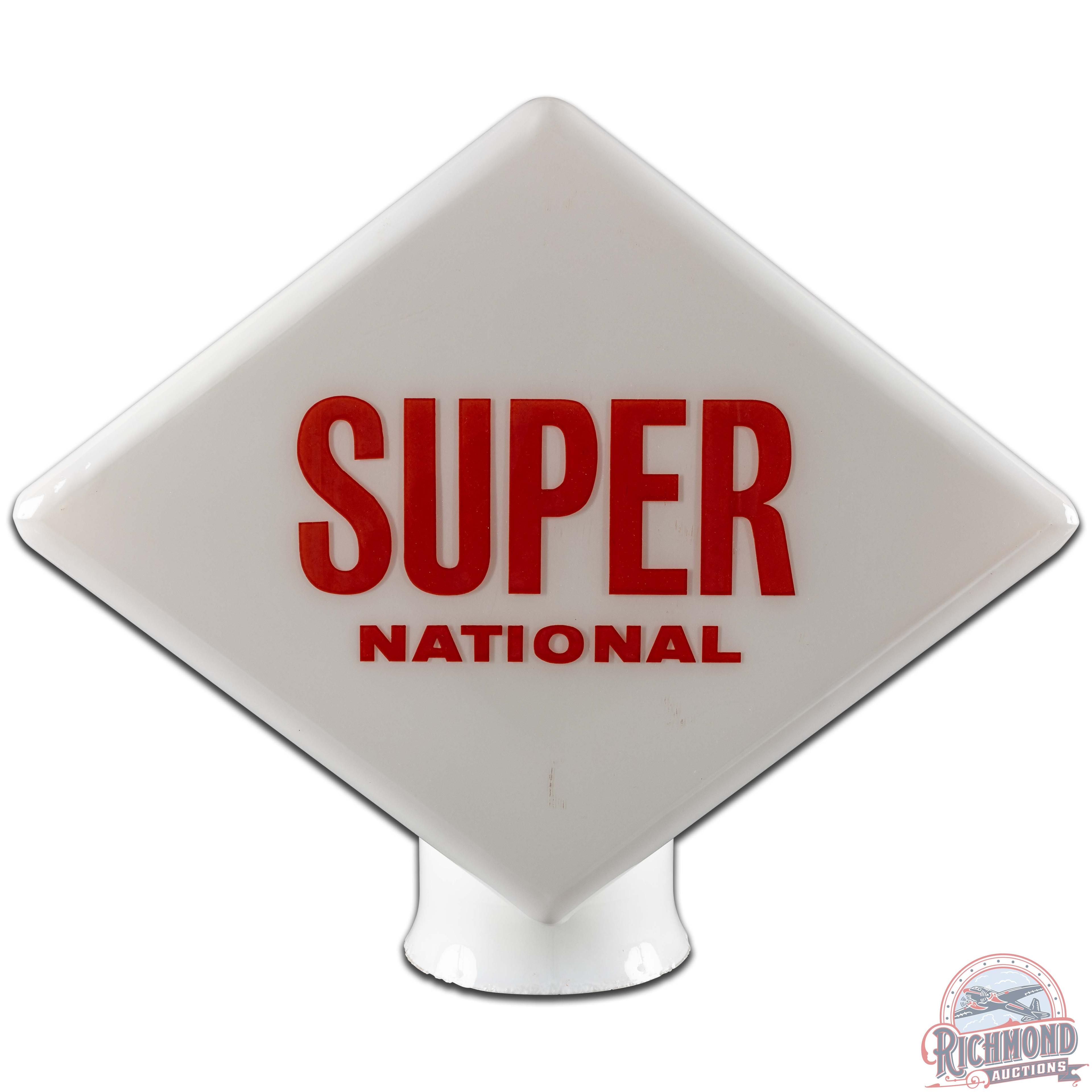 Super National Gasoline OPB Milk Glass Gas Pump Globe Body