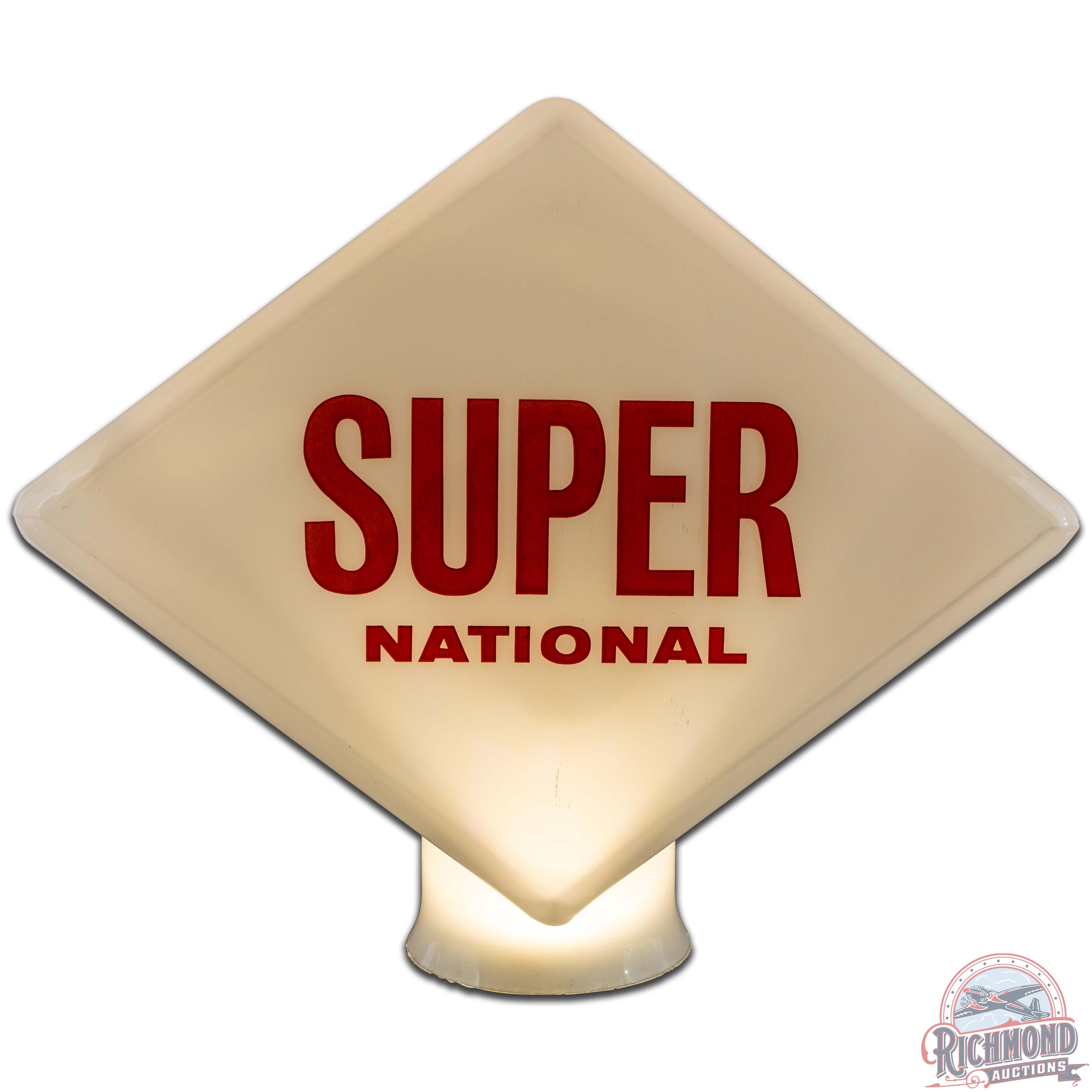Super National Gasoline OPB Milk Glass Gas Pump Globe Body
