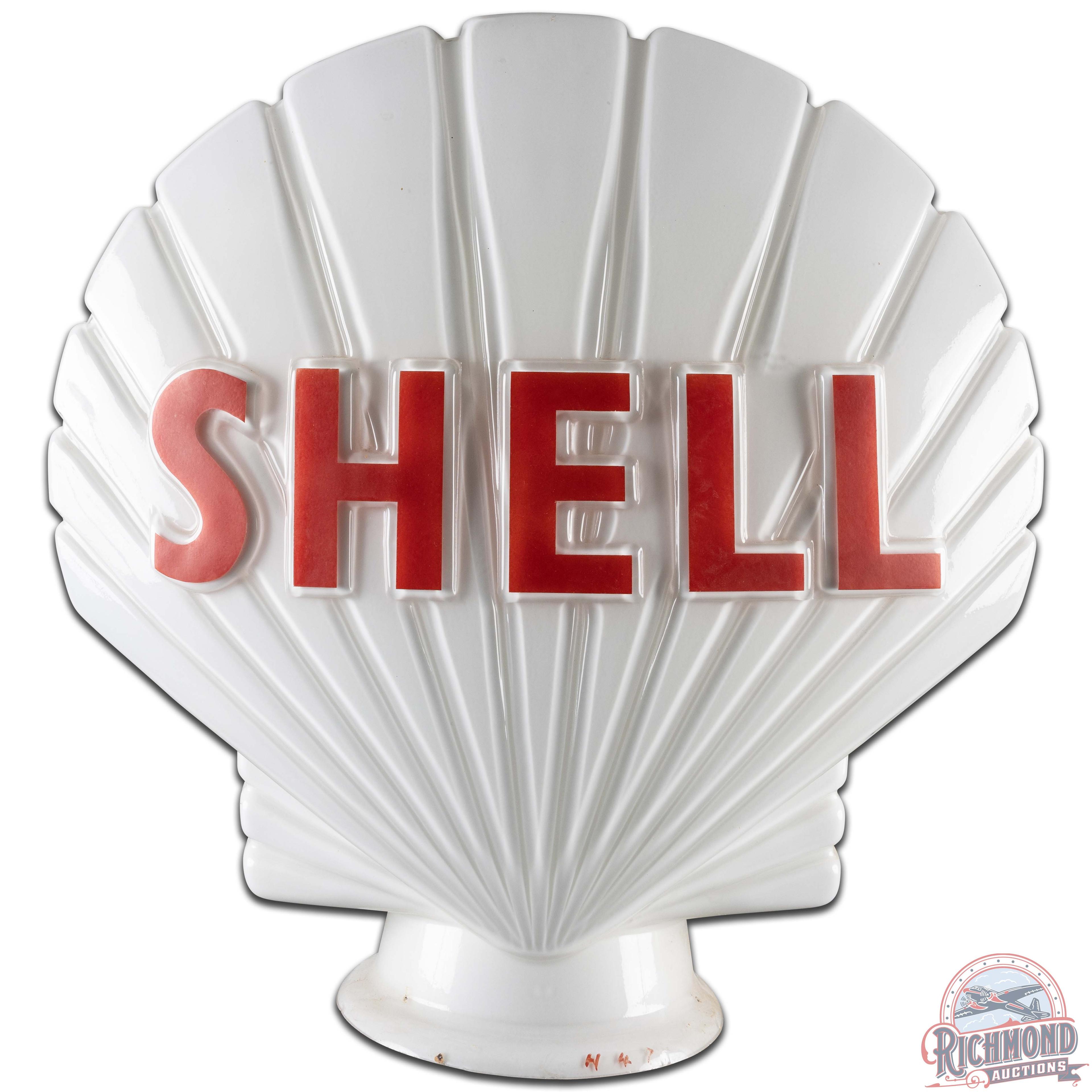 Shell OPC Milk Glass Gas Pump Globe