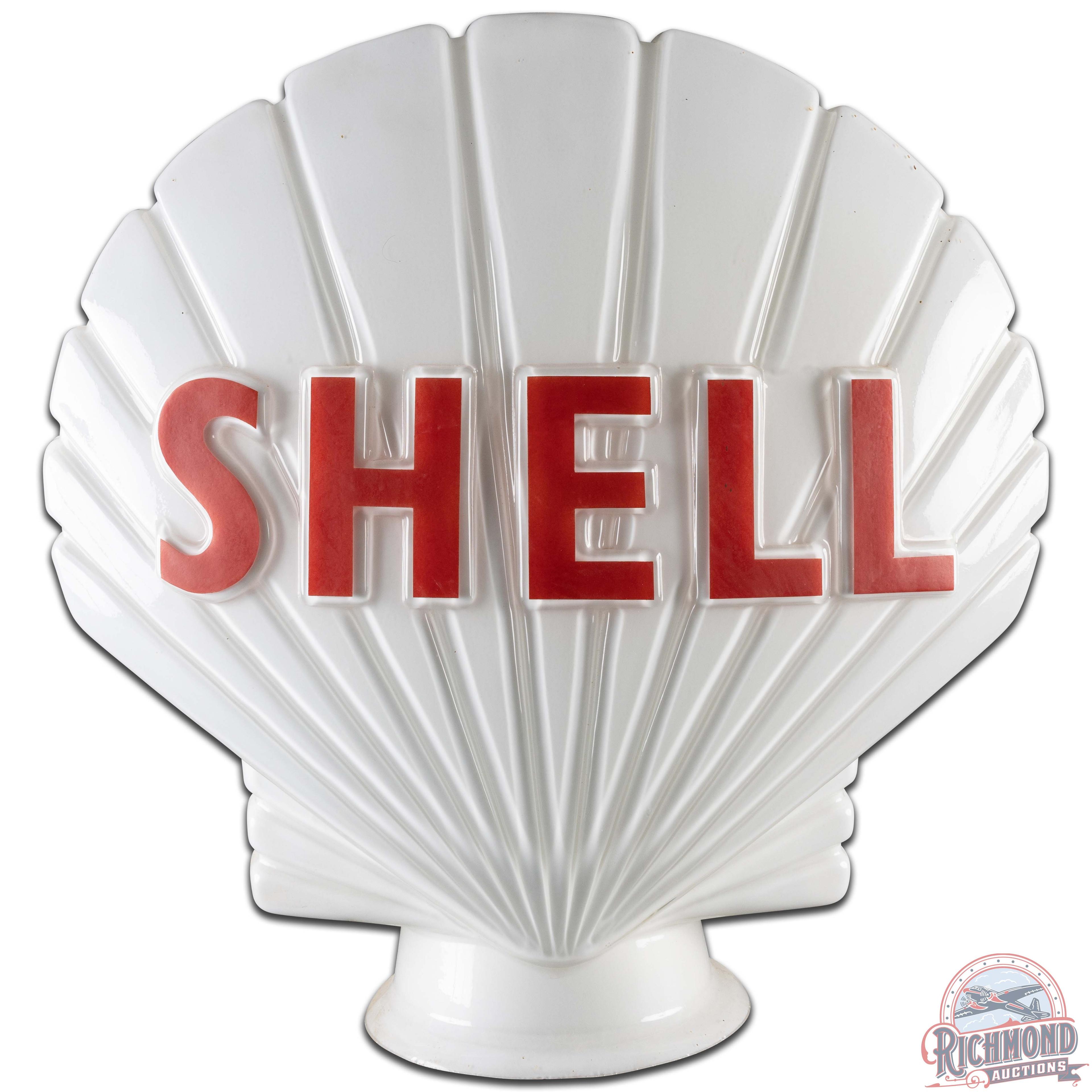 Shell OPC Milk Glass Gas Pump Globe