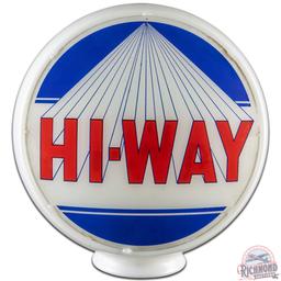 Hi-Way Gasoline 13.5" Single Lens w/ Wide Milk Glass Gas Pump Globe Body