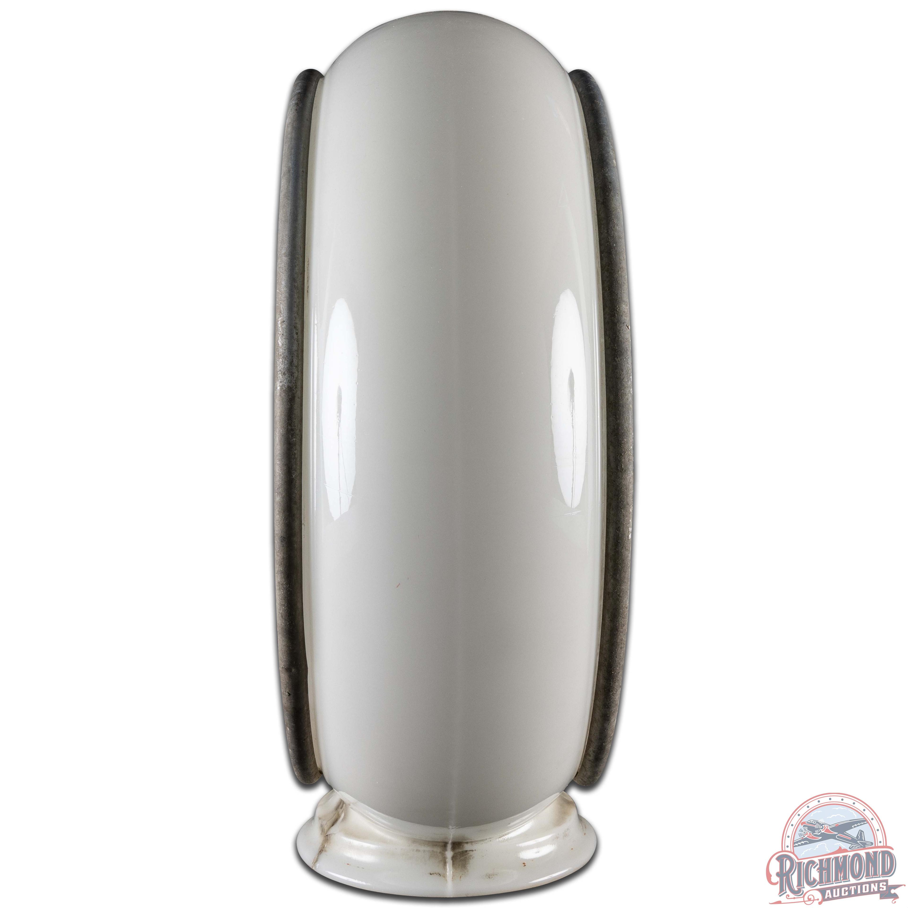 13.5" Gill Milk Glass Gas Pump Globe Body