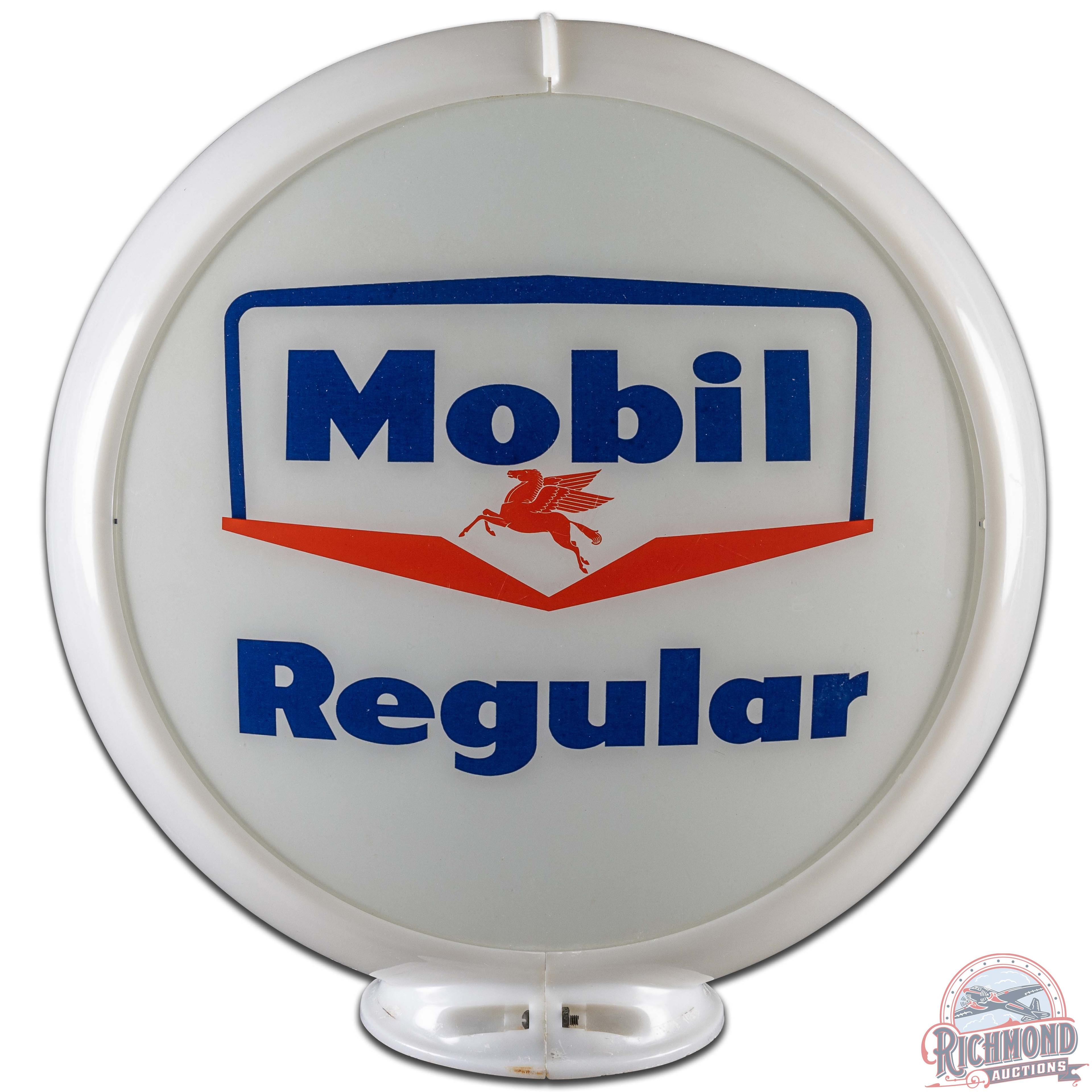 Mobil Regular Gasoline 13.5" Gas Pump Globe Complete