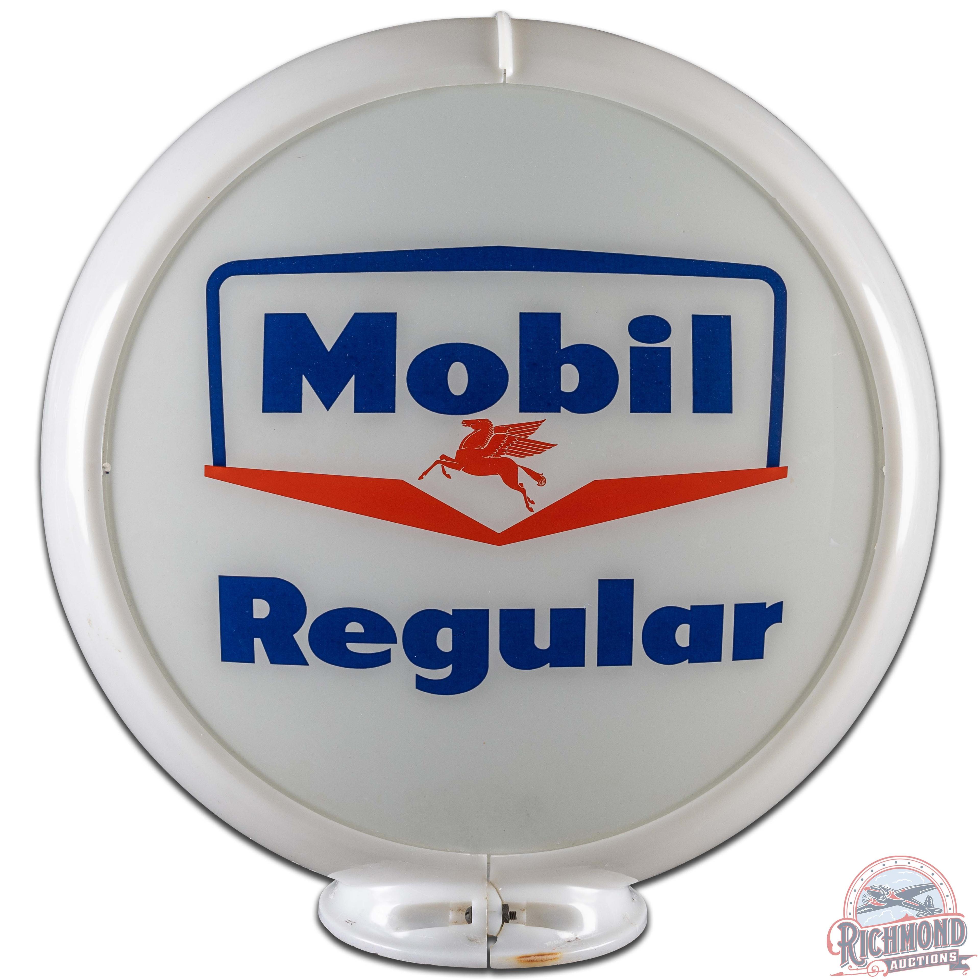 Mobil Regular Gasoline 13.5" Gas Pump Globe Complete