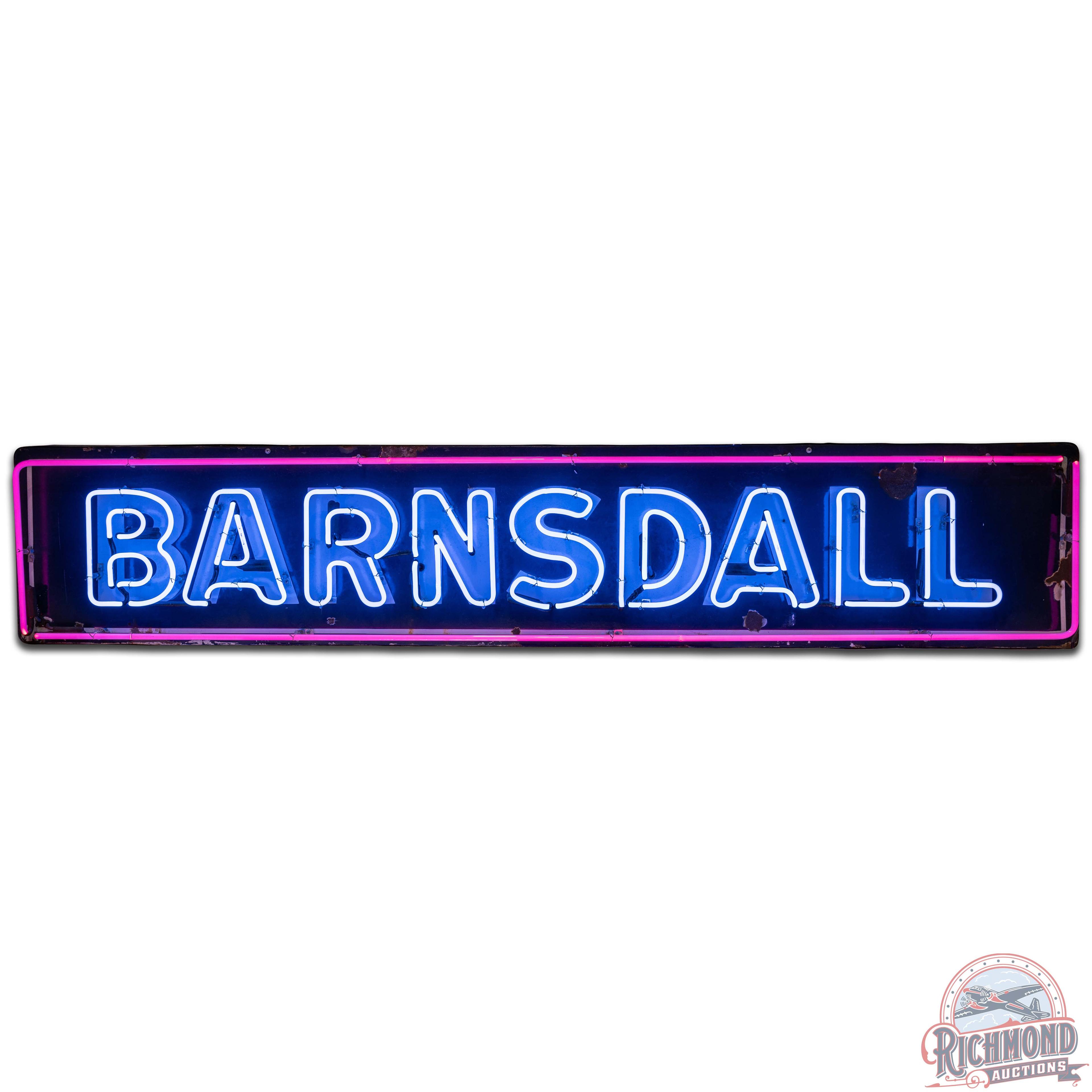 Barnsdall Motor Oil Gasoline SS Porcelain Neon Sign