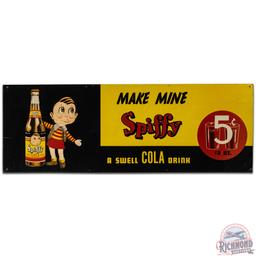 Make Mine Spiffy A Swell Cola 5 Cents SS Tin Sign w/ Boy & Bottle