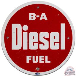 B-A Diesel Fuel SS Porcelain Gas Pump Plate Sign
