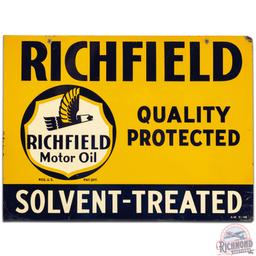 1948 Richfield Motor Oil Solvent Treated DS Tin Sign w/ Eagle Logo