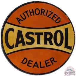Castrol Oils Authorized Dealer 18" Emb. SS Tin Sign