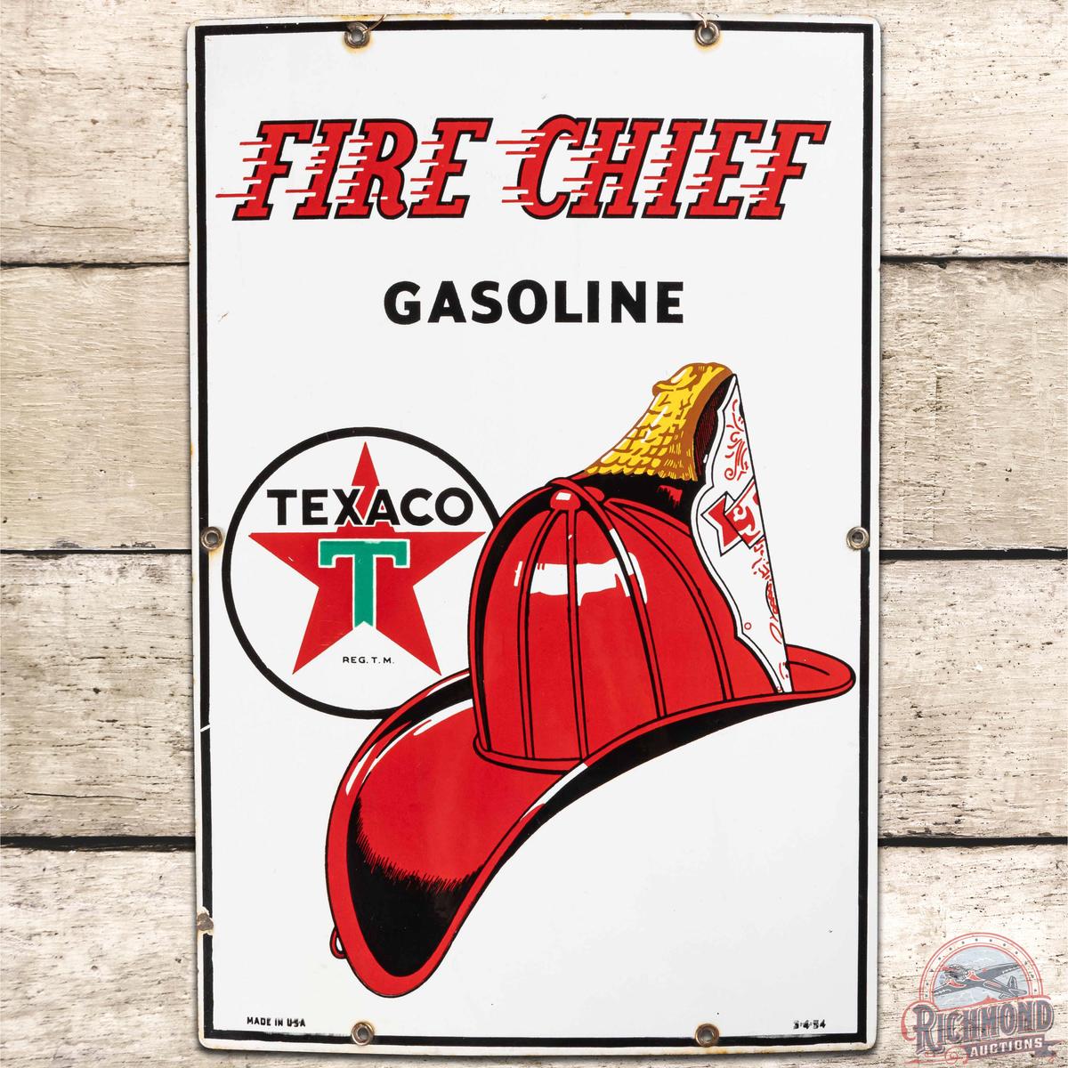 Group of 3 Texaco Gas Pump Plate Signs Sky Chief & Fire Chief