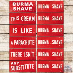 1960 NOS Burma Shave Double Sided Wooden Signs Group of 6 w/ Book