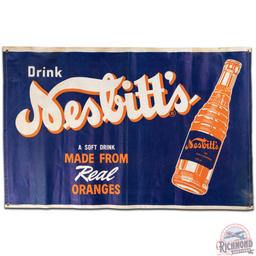 Drink Nesbitt's of California Canvas Advertising Banner Sign w/ Bottle Logo