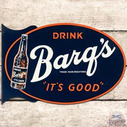 Drink Barq's Root Beer "It's Good" DS Tin Flange Sign