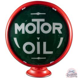 Motor Oil 15" Single Gas Pump Globe Lens w/ Metal Body