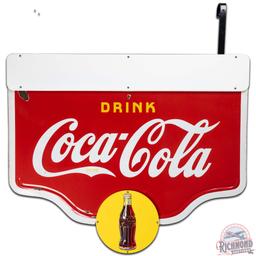 Drink Coca Cola DS Porcelain Sign w/ Bottles in Sun