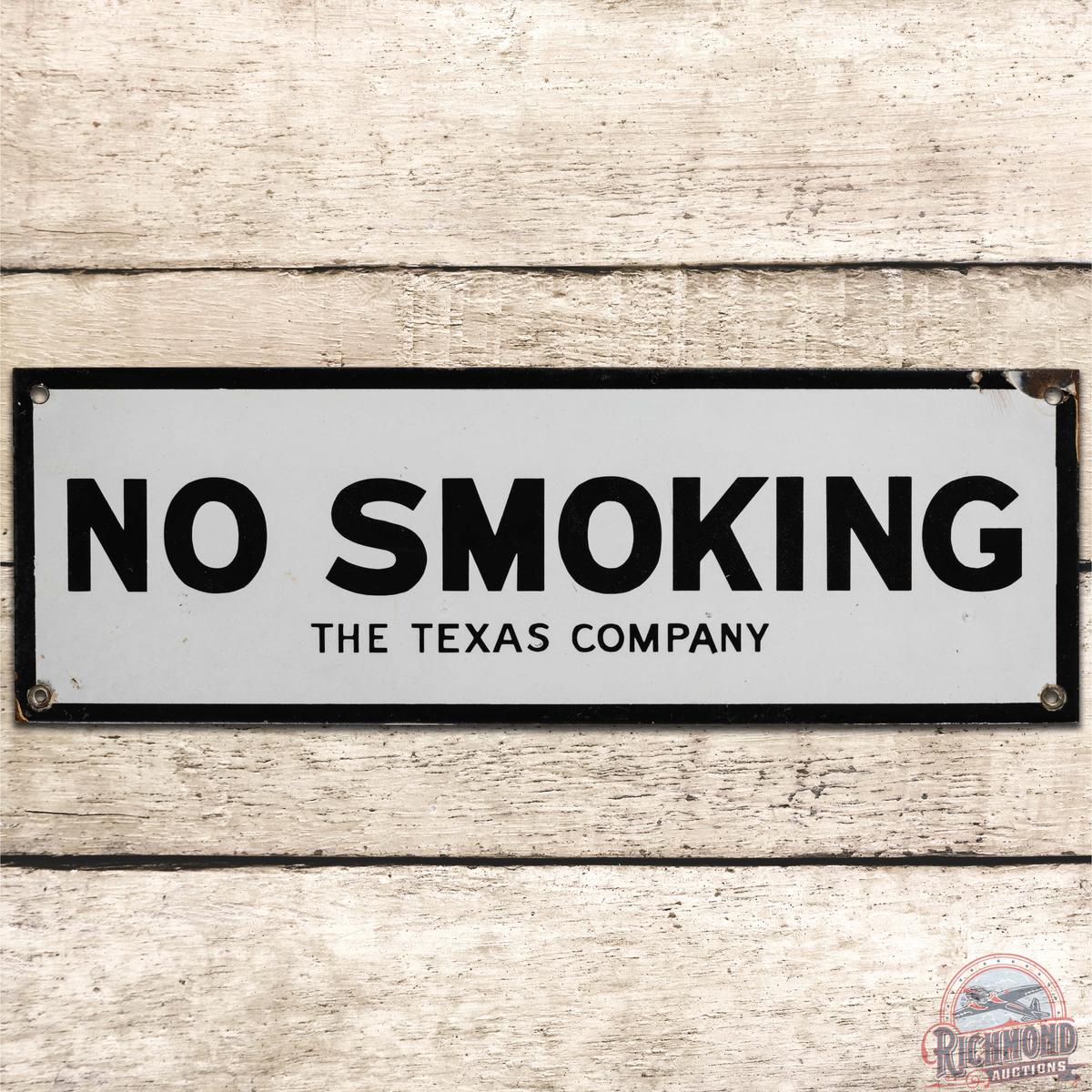 No Smoking The Texas Company Texaco SS Porcelain Sign