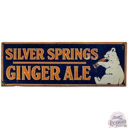 Silver Springs Ginger Ale SS Tin Sign w/ Bear & Bottle