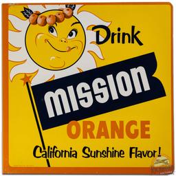 Drink Mission Orange California Sunshine Flavor DS Tin Flange Sign