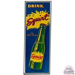 Drink Squirt "It's Tart Sweet" Emb. Vertical SS Tin Sign w/ Bottle