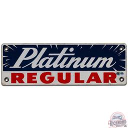 Platinum Regular Gasoline SS Porcelain Pump Plate Sign Texas