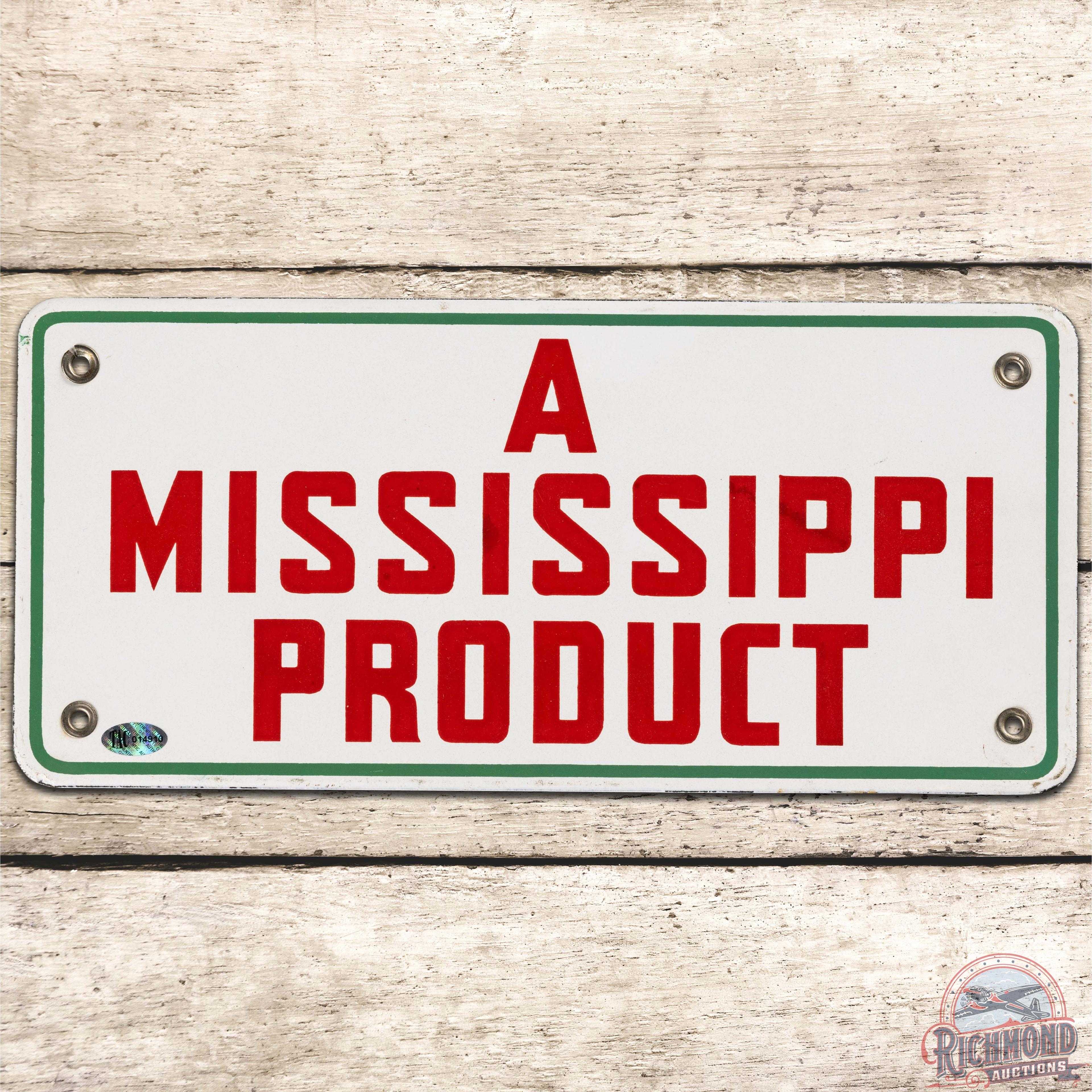 Southland A Mississippi Product Gasoline SS Porcelain Pump Plate Sign