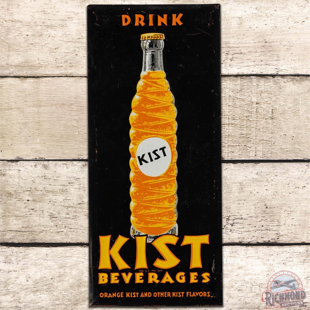 Drink Kist Beverages Embossed SS Tin Sign w/ Bottle